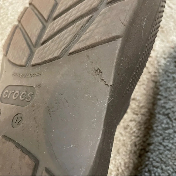 CROCS Slip-On Strapless Mammoth Mule Clog Brown mens size 12 - Picture 9 of 10